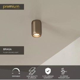 BRAGA griestu lampa 1x5W GU10 kafijas krāsā (Lucide)