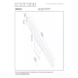 BRAGA sienas lampa LED 10W 2700K IP54 kafijas krāsā (Lucide)