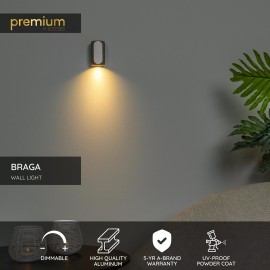 BRAGA sienas lampa 1 x GU10 kafijas krāsā (Lucide)