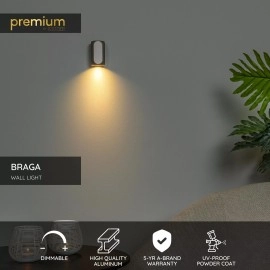 BRAGA sienas lampa 1 x GU10 kafijas krāsā (Lucide)