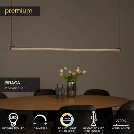 BRAGA piekaramā lampa 150 cm LED 36W CCT kafijas krāsā (Lucide)