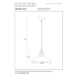 BRASSY-BIS piekaramā lampa Ø31 cm E27 melna (Lucide)