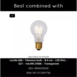 BRUNO piekaramā lampa Ø 38 cm 1xE27, taupe (Lucide)