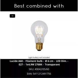 BRUNO piekaramā lampa Ø 38 cm 1xE27, taupe (Lucide)