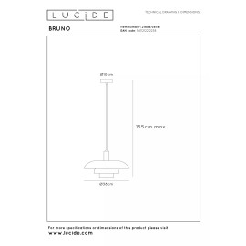 BRUNO piekaramā lampa Ø 38 cm 1xE27, taupe (Lucide)