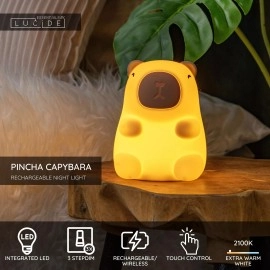 PINCHA kapibara uzlādējama LED bērnu naktslampiņa krēmkrāsa (Lucide)