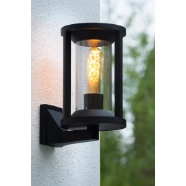 CADIX āra sienas lampa 1x15W E27 IP65 melna (Lucide)