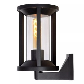 CADIX āra sienas lampa 1x15W E27 IP65 melna (Lucide)