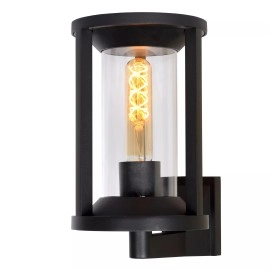CADIX āra sienas lampa 1x15W E27 IP65 melna (Lucide)