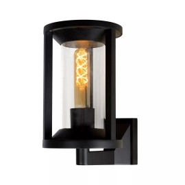 CADIX āra sienas lampa 1x15W E27 IP65 melna (Lucide)