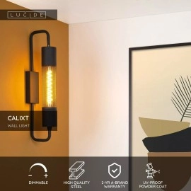 CALIXT sienas lampa augstums 51 cm 1xE27 melna (Lucide)