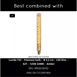 CALIXT piekaramā lampa garums 122 cm 2xE27 melna (Lucide)