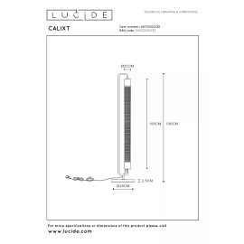 CALIXT stāvlampa augstums 130 cm 2xE27 melna (Lucide)