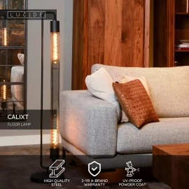 CALIXT stāvlampa augstums 130 cm 2xE27 melna (Lucide)