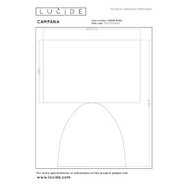 CAMPANA galda lampa 1 x 40 W E27 caurspīdīga (Lucide)