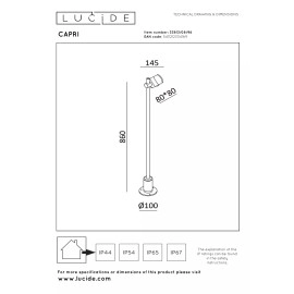 CAPRI stāvlampa iekštelpām un āram LED 1x8W IP54 kafijas krāsā (Lucide)