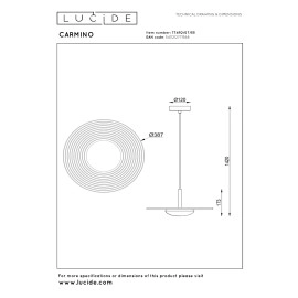 CARMINO piekaramā lampa Ø 38,7 cm, LED 8W 2700K, terakotas krāsā (Lucide)