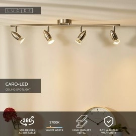CARO-LED griestu prožektors GU10 4 x 5 W 2700K satīna hroms (Lucide)