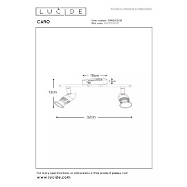 CARO griestu prožektors 2xGU10 5W melna (Lucide)