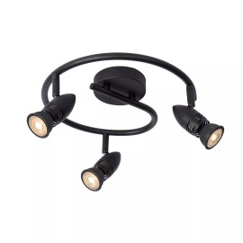 CARO griestu prožektors Ø31 cm 3xGU10 5W melna (Lucide)