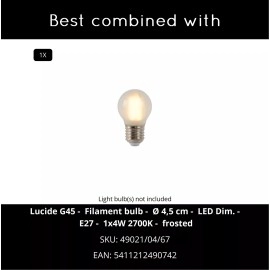 CATO galda lampa Ø23,5 cm E27 balta (Lucide)