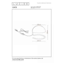 CATO galda lampa Ø23,5 cm E27 balta (Lucide)