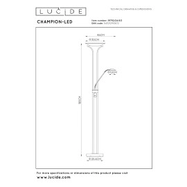 CHAMPION-LED stāvlampa lasīšanai LED 20W + 4W bronza (Lucide)