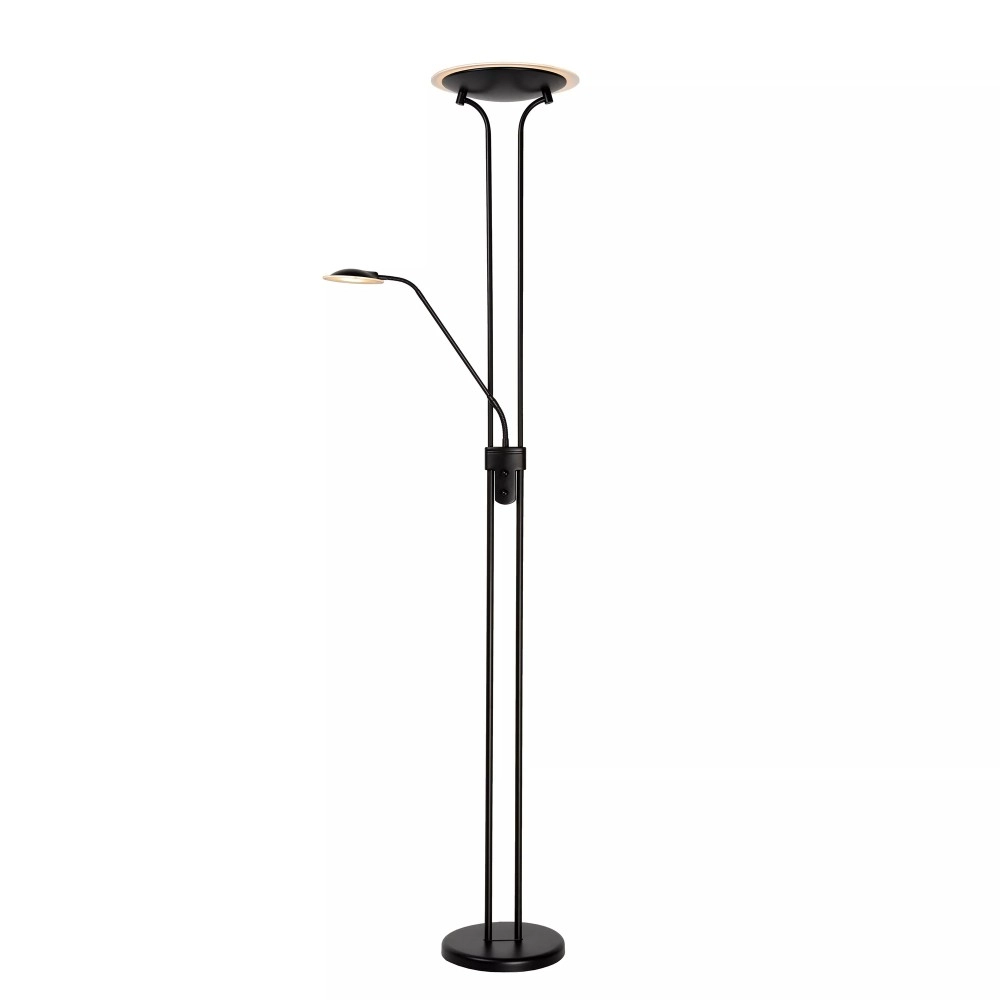 CHAMPION-LED stāvlampa lasīšanai LED 20W + 4W melna (Lucide)