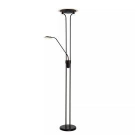 CHAMPION-LED stāvlampa lasīšanai LED 20W + 4W melna (Lucide)