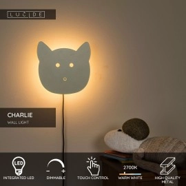 CHARLIE LED bērnu sienas lampa 7 W 2700 K zaļa (Lucide)