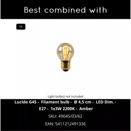 CHARLIZE galda lampa Ø23 cm 1 x 40 W E27 melna (Lucide)