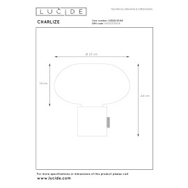 CHARLIZE galda lampa Ø23 cm 1 x 40 W E27 melna (Lucide)