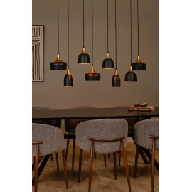 CHAYANNE piekarama lampa 8 x 10 W E14 melna (Lucide)