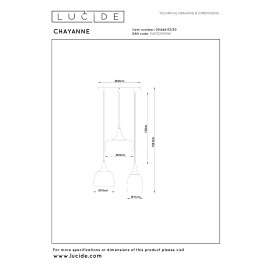 CHAYANNE piekarama lampa Ø30 cm 3 x 10 W E14 melna (Lucide)