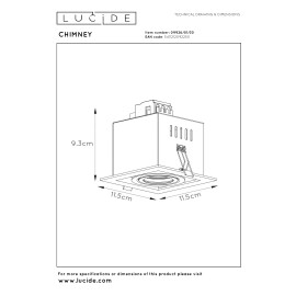 CHIMNEY iebūvējamais prožektors 1xGU10 melna (Lucide)