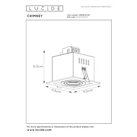 CHIMNEY iebūvējamais prožektors 1xGU10 melna (Lucide)
