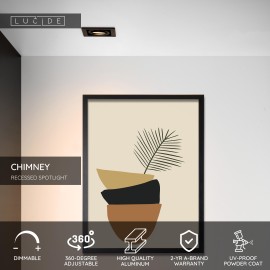 CHIMNEY iebūvējamais prožektors 1xGU10 melna (Lucide)