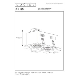 CHIMNEY iebūvējamais prožektors 2xGU10 melna (Lucide)