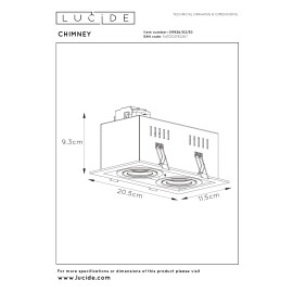 CHIMNEY iebūvējamais prožektors 2xGU10 melna (Lucide)