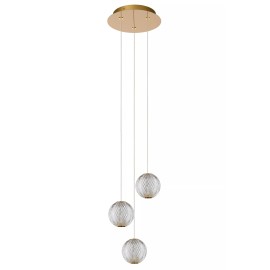 CINTRA piekaramā lampa LED 3x4,7 W 2700 K Ø25 cm caurspīdīga (Lucide)