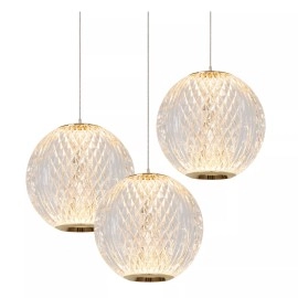 CINTRA piekaramā lampa LED 3x4,7 W 2700 K Ø25 cm caurspīdīga (Lucide)