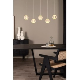 CINTRA piekaramā lampa LED 5x4,7 W 2700 K 84 cm caurspīdīga (Lucide)
