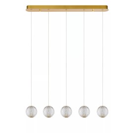 CINTRA piekaramā lampa LED 5x4,7 W 2700 K 84 cm caurspīdīga (Lucide)