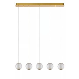 CINTRA piekaramā lampa LED 5x4,7 W 2700 K 84 cm caurspīdīga (Lucide)