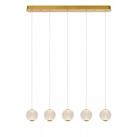 CINTRA piekaramā lampa LED 5x4,7 W 2700 K 84 cm caurspīdīga (Lucide)