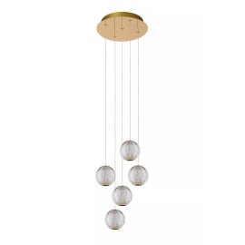 CINTRA piekaramā lampa LED 5x4,7 W 2700 K Ø32 cm caurspīdīga (Lucide)