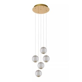 CINTRA piekaramā lampa LED 5x4,7 W 2700 K Ø32 cm caurspīdīga (Lucide)