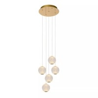 CINTRA piekaramā lampa LED 5x4,7 W 2700 K Ø32 cm caurspīdīga (Lucide)