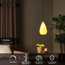 CINZIA piekaramā lampa Ø18,3 cm E27 balta (Lucide)