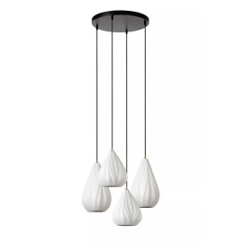 CINZIA piekaramā lampa Ø55,5 cm 4xE27 balta (Lucide)